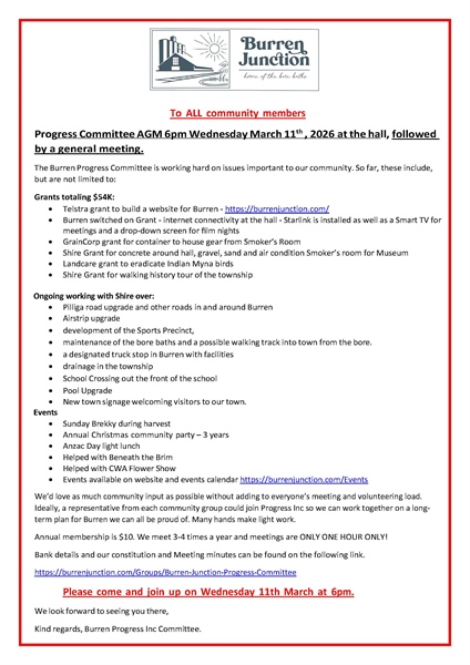 Burren Progress Association Annual General Meeting